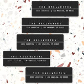 Stijlvolle waterdichte minimalistische zwart-wit labels