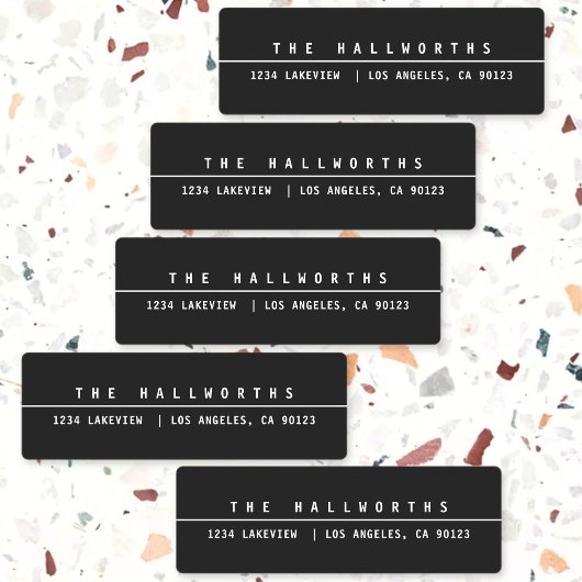 Stijlvolle waterdichte minimalistische zwart-wit labels