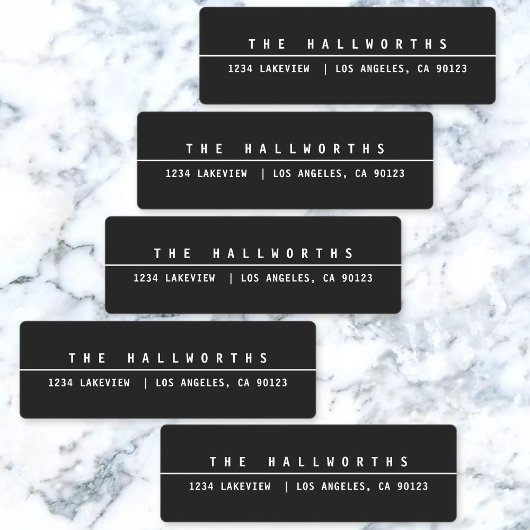 Stijlvolle waterdichte minimalistische zwart-wit labels