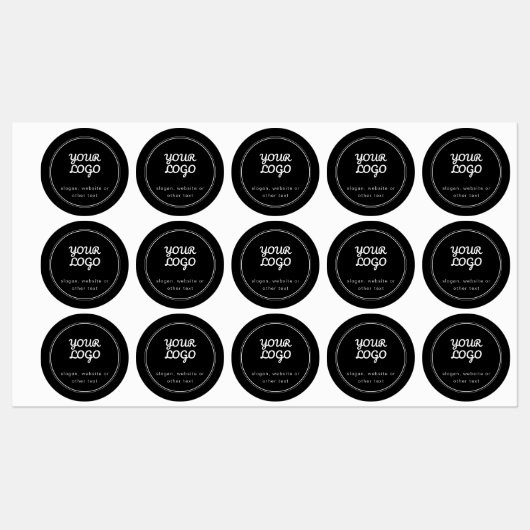 Stijlvolle waterdichte uw Logo Zwart & Wit Labels (Vel)