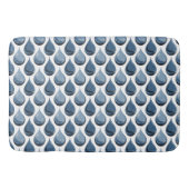 Stijlvolle waterdruppels wit en blauw badmat (Voorkant)