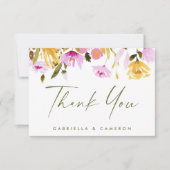 Stijlvolle Waterverf - Aangepaste bruiloft Bedankkaart (Voorkant)