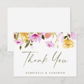 Stijlvolle Waterverf - Aangepaste bruiloft Bedankkaart (Voorkant / Achterkant)