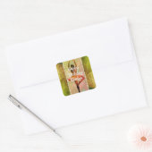 Stijlvolle Waterverf Ballerina Vierkante Sticker (Envelop)