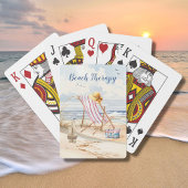 Stijlvolle Waterverf Beach Ocean Sand Personalisee Pokerkaarten