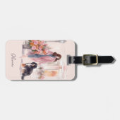 Stijlvolle Waterverf Bernese Mountain Hondenliefhe Bagagelabel (Voorkant horizontaal)