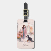 Stijlvolle Waterverf Bernese Mountain Hondenliefhe Bagagelabel (Voorkant verticaal)