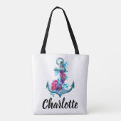 Stijlvolle waterverf bloemanker illustratie tote bag (Achterkant)