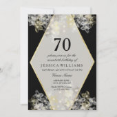 Stijlvolle Waterverf Bloemen 70ste Verjaardag Kaart (Voorkant)