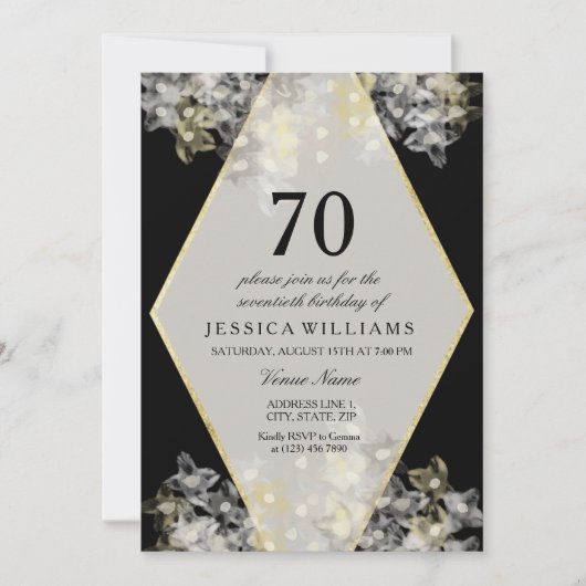 Stijlvolle Waterverf Bloemen 70ste Verjaardag Kaart (Voorkant)