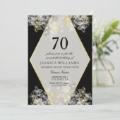Stijlvolle Waterverf Bloemen 70ste Verjaardag Kaart (Staand voorkant)