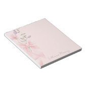 Stijlvolle Waterverf Bloemen Trendy Elegant Roze B Notitieblok (Schuin)