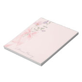 Stijlvolle Waterverf Bloemen Trendy Elegant Roze B Notitieblok (Linkerzijde)