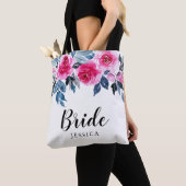 Stijlvolle Waterverf Bloemenbruid Tote Bag (Dichtbij)