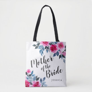 Stijlvolle Waterverf Bloemenmoeder van de bruid Tote Bag