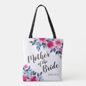 Stijlvolle Waterverf Bloemenmoeder van de bruid Tote Bag (Achterkant)