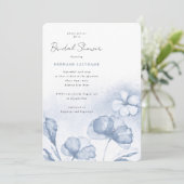 Stijlvolle Waterverf Blue Floral QR Vrijgezellenfe Kaart (Staand voorkant)