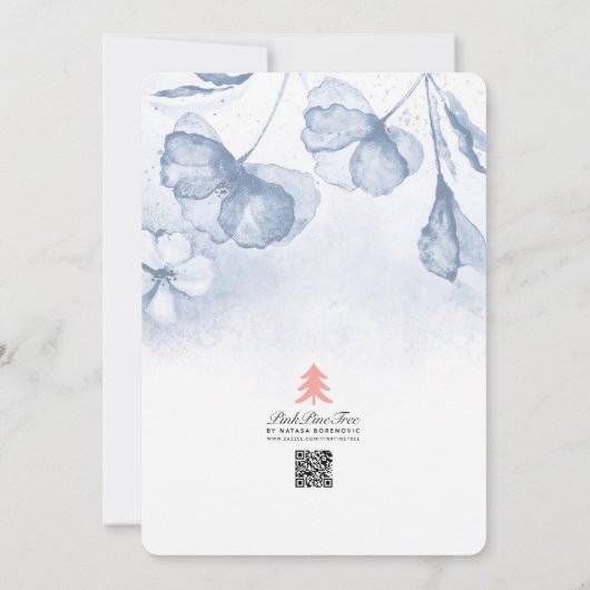 Stijlvolle Waterverf Blue Floral Vrijgezellenfeest Kaart (Achterkant)