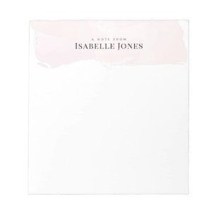 Stijlvolle Waterverf Blush Pink Notitieblok