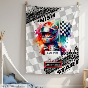 Stijlvolle Waterverf Boy Racing Formula 1 Gift Fleece Deken
