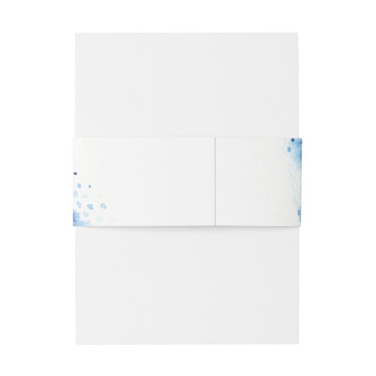 STIJLVOLLE WATERVERF chic dark naby blue Uitnodigingen Wikkel (Achterkant Voorbeeld)