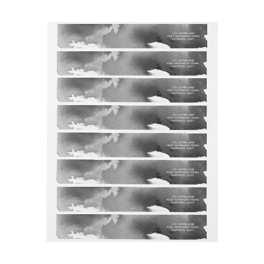 STIJLVOLLE WATERVERF chic grijs mono inkt adres (Vel)