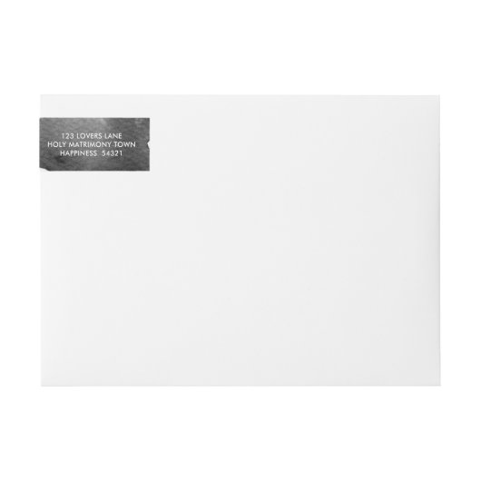 STIJLVOLLE WATERVERF chic grijs mono inkt adres (Voorkant)