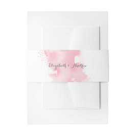 STIJLVOLLE WATERVERF chique blush roze grijs Uitnodigingen Wikkel