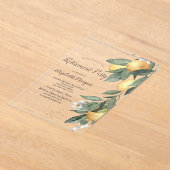 Stijlvolle Waterverf citroenen Acryl Uitnodigingen (Laagn)