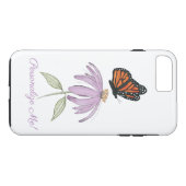 Stijlvolle Waterverf Eenvoudige Paarse Bloemenvlin Case-Mate iPhone Case (Achterkant (Horizontaal))