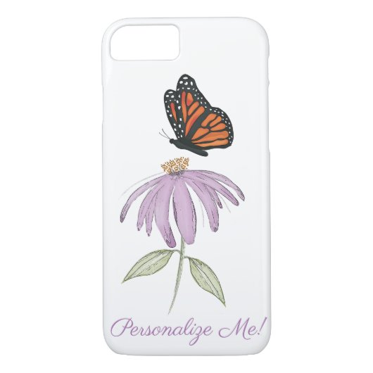 Stijlvolle Waterverf Eenvoudige Paarse Bloemenvlin Case-Mate iPhone Case (Achterkant)