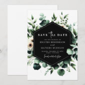 Stijlvolle Waterverf Eucalyptus Digital Wedding Save The Date (Voorkant / Achterkant)