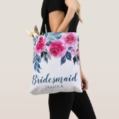 Stijlvolle Waterverf Floral bruiloft bruidsmeisje Tote Bag (Dichtbij)