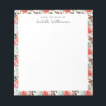 Stijlvolle Waterverf Floral Farmhouse Pattern Notitieblok<br><div class="desc">Stijlvol Waterverf Floral Farmhouse Pattern Notitieblok</div>