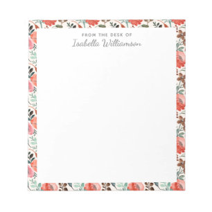 Stijlvolle Waterverf Floral Farmhouse Pattern Notitieblok