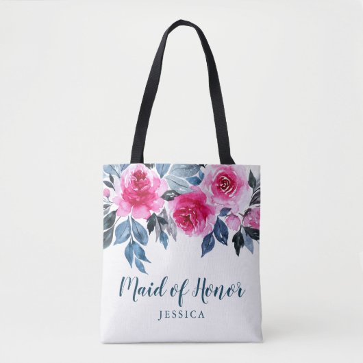 Stijlvolle Waterverf Floral gemaakt van eer Tote Bag (Voorkant)