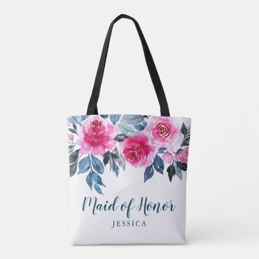 Stijlvolle Waterverf Floral gemaakt van eer Tote Bag (Achterkant)