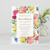 Stijlvolle Waterverf Garden Floral Timeless Weddin Kaart (Staand voorkant)