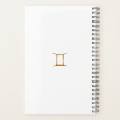 Stijlvolle Waterverf Gemini Custom Journal Notitieboek (Achterkant)