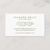 Stijlvolle Waterverf, gepersonaliseerd Visitekaartje (Achterkant)