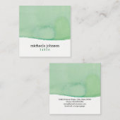 Stijlvolle Waterverf Groene was minimaal Vierkante Visitekaartje (Voorkant / Achterkant)