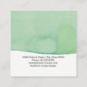 Stijlvolle Waterverf Groene was minimaal Vierkante Visitekaartje (Achterkant)