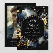 Stijlvolle Waterverf hemelse bruiloft Save The Date (Voorkant / Achterkant)
