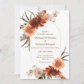 Stijlvolle waterverf herfst Bloemen Terracotta bru Kaart (Voorkant)