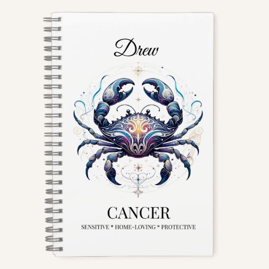 Stijlvolle Waterverf Kanker Custom Journal Notitieboek (Voorkant)