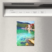 Stijlvolle Waterverf Kefalonia Griekenland Kust Ui Magneet (Insitu (Vaatwasser))