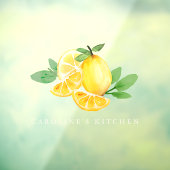 Stijlvolle Waterverf Lemon Fruit Business Raamsticker (Vel 3)