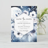Stijlvolle Waterverf Maanverlichte bruiloft Save The Date (Staand voorkant)