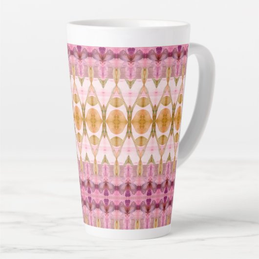 Stijlvolle Waterverf met patronen Latte Mok (Rechterhoek)