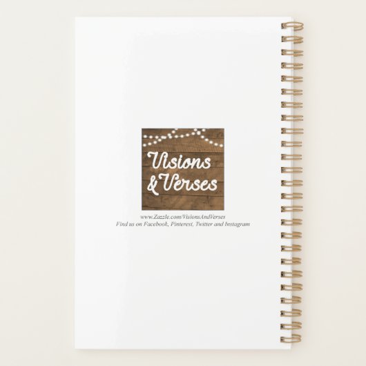 Stijlvolle Waterverf pony's Roze Floral Planner (Achterkant)